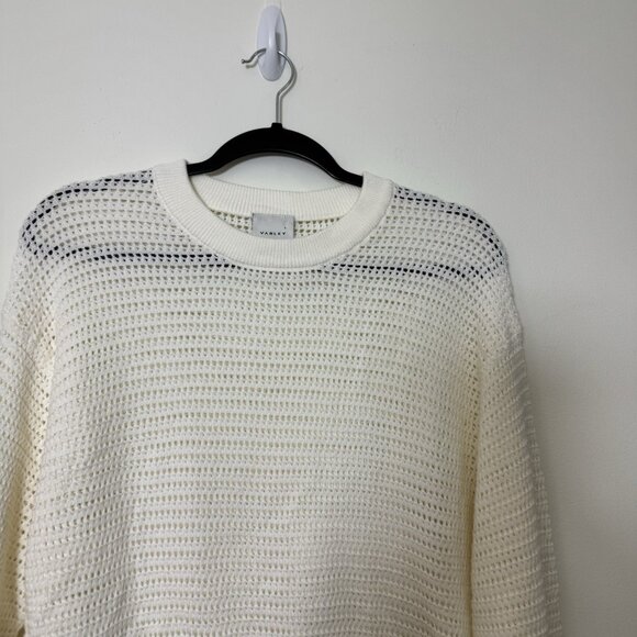 Varley Women’s Open Knit Sweater Size S Pull Over Crew Neck - Picture 4 of 8